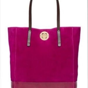 Kate Spade suede leather magenta tote